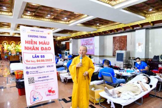 HƠN 600 NGƯỜI THAM GIA HIẾN MÁU NHÂN ĐẠO LẦN THỨ 55 TẠI CHÙA GIÁC NGỘ  (HM55)