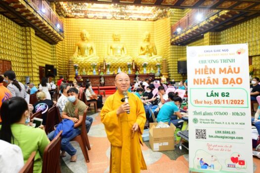 Chùa Giác Ngộ đóng góp hơn 300 đơn vị máu trong chương trình Hiến máu nhân đạo (HM62)