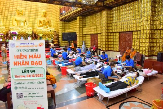 CHÙA GIÁC NGỘ: HƠN 300 NGƯỜI THAM GIA HIẾN MÁU CỨU NGƯỜI (HM64)