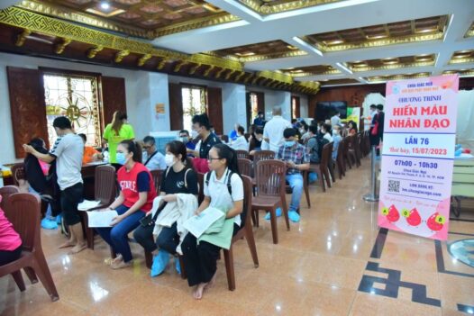 HIẾN MÁU NHÂN ĐẠO CHÙA GIÁC NGỘ – GÓP GIỌT MÁU HỒNG CHO XÃ HỘI (HM76)