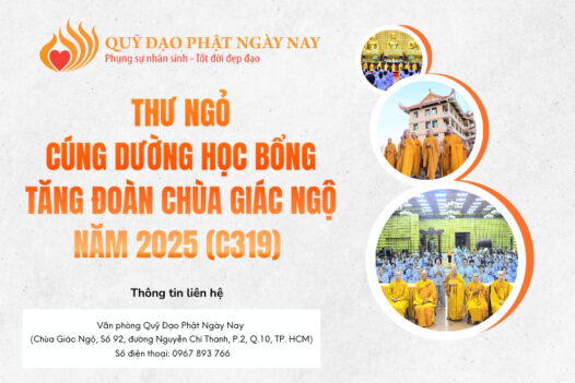 THƯ NGỎ CÚNG DƯỜNG HỌC PHÍ TĂNG ĐOÀN CHÙA GIÁC NGỘ NĂM 2025 (C319)
