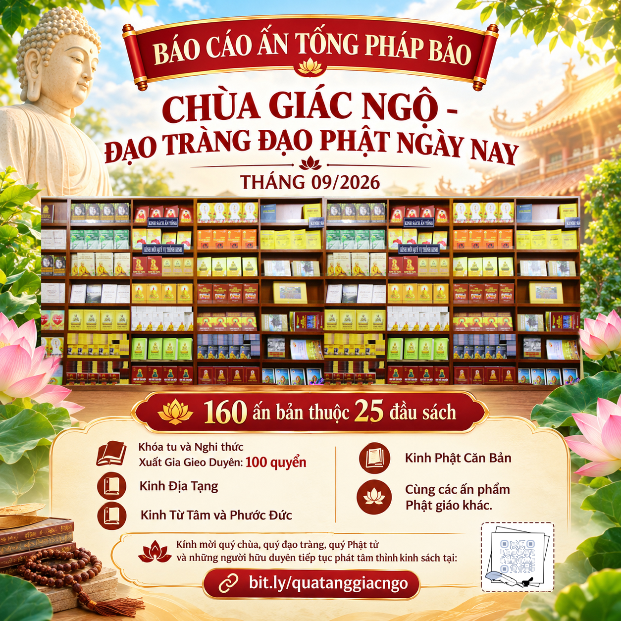 BÁO CÁO ẤN TỐNG PHÁP BẢO CHÙA GIÁC NGỘ – ĐẠO TRÀNG ĐẠO PHẬT NGÀY NAY THÁNG 09/2026